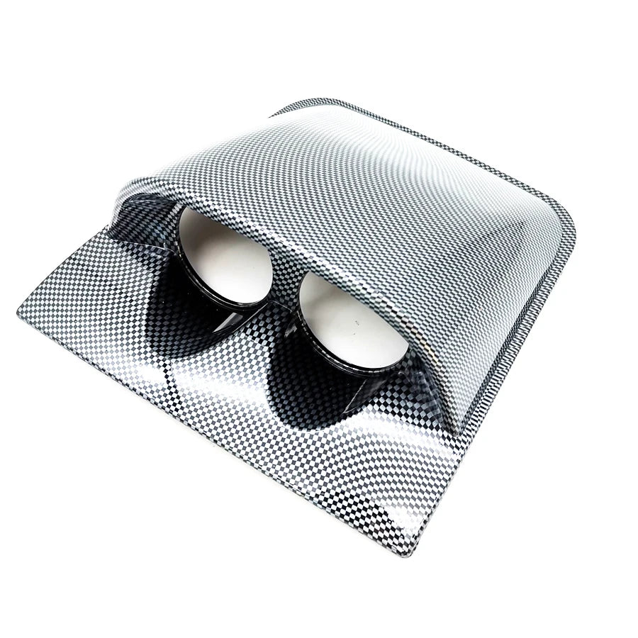 52mm Carbon Fiber Look Dual Hole Pod Car Dashboard Gauge Dash Meter Mount Holder