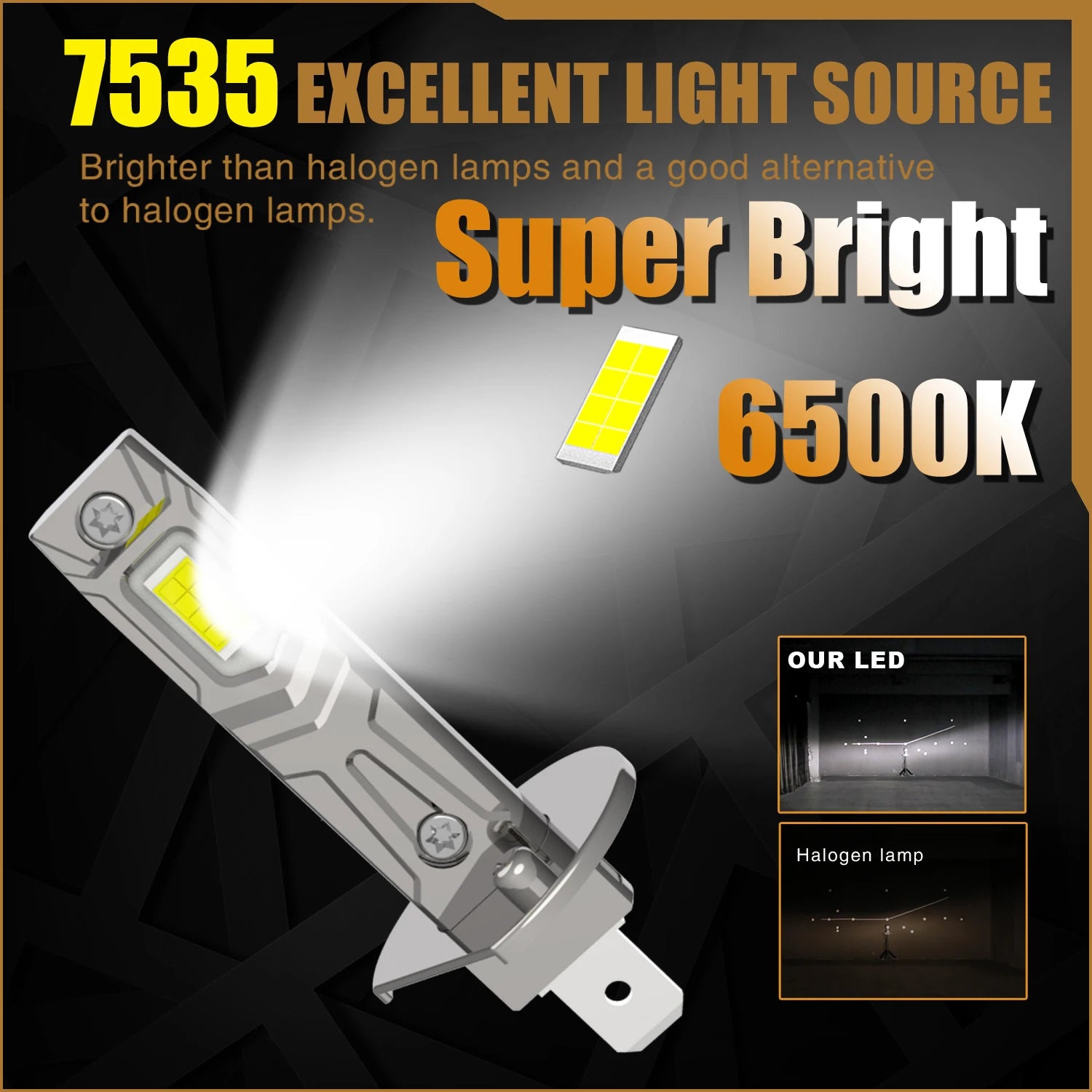 2x H1 Led Light Canbus Bulb Car Headlight High Power Auto Fog Diode Moto Driving Running L