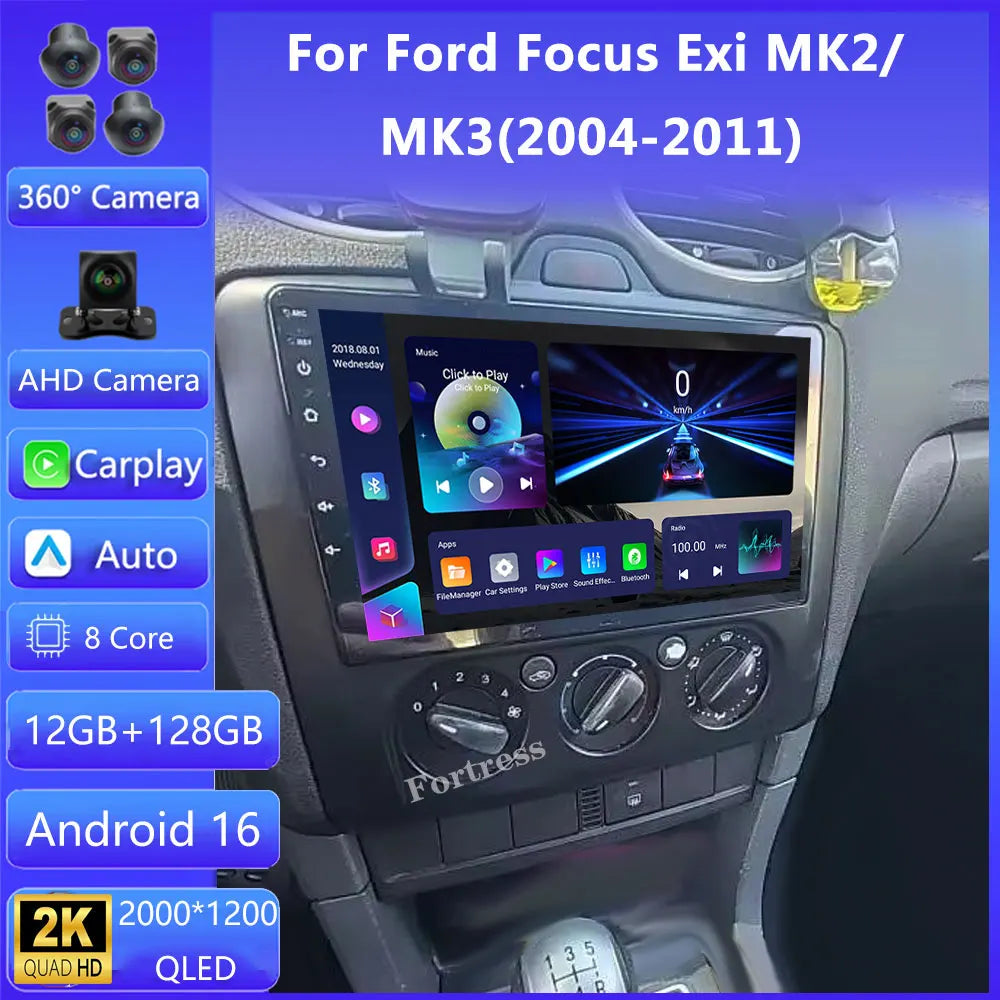 Android 16 Car Radio for Ford Focus Exi MT Mk2 MK3 2004 2005 2006 2007 2008 2009 2011 Mult