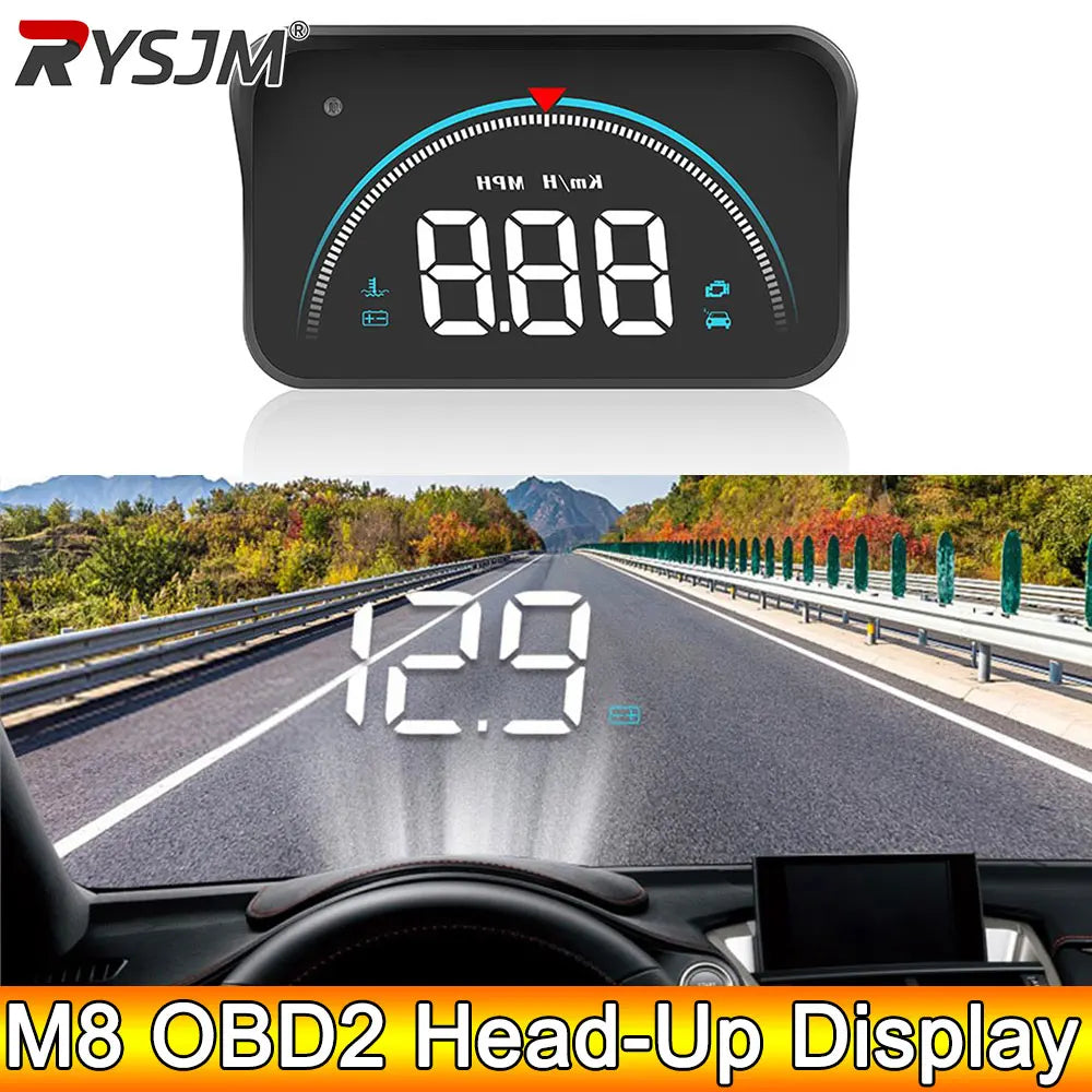 AD M8 OBD2 Head-Up Display Auto Electronics for HUD Projector Display Digital Ca for OBD2 M8 - Automotive LED Light