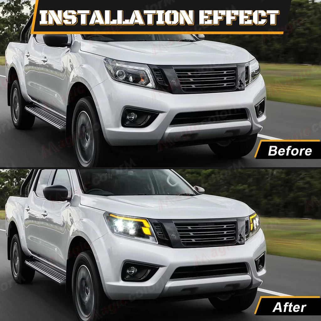 For Nissan Navara 2014 2015 2016 2017 2018 2019 2020 2021 LED Headlights Car Head Lamps Fr | AUTOKITSHOP