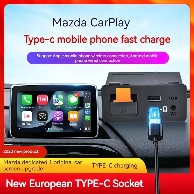 Type-c Fast Charging Bluetooth Wireless Apple CarPlay Android Auto Adapter Hub OEM for Ret