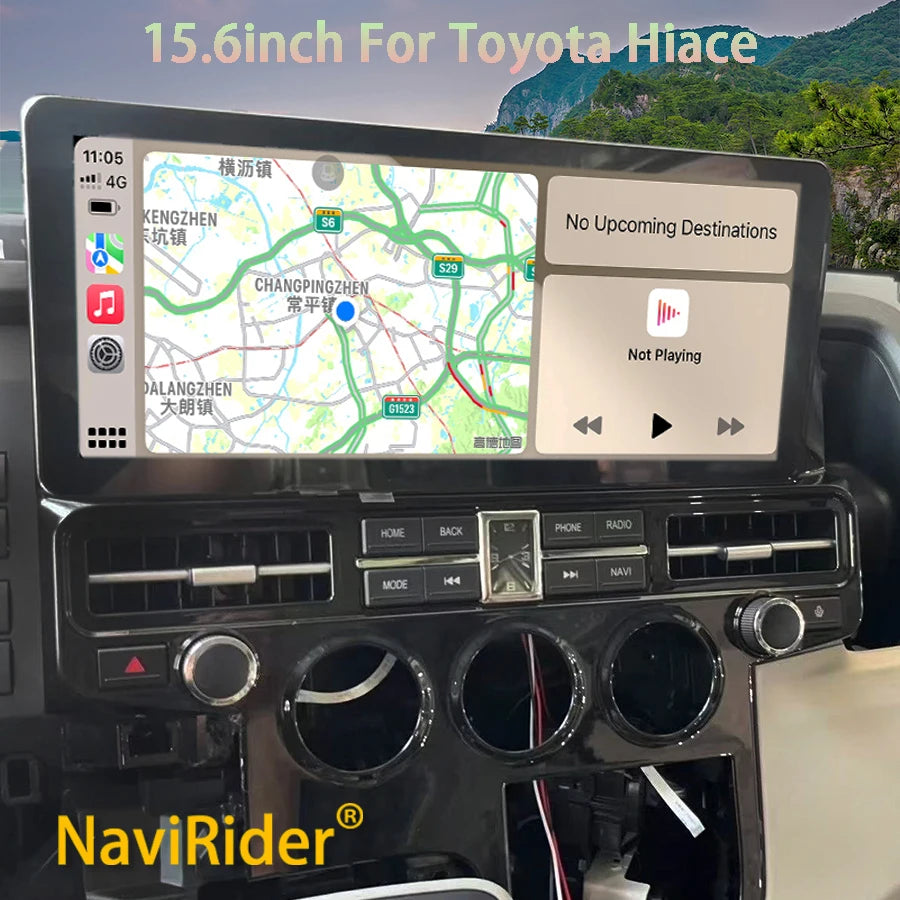 CarPlay Screen For Toyota Hiace Granvia Hiace 2019 GPS Navigation Video Player Android 15.