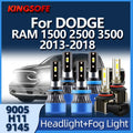 LED 28000LM H11 9005 Car Headlight Bulbs Auto Fog Lamps 6000K For DODGE RAM 1500 2500 3500