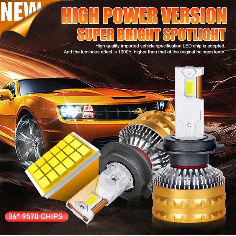 6500W H7 LED Headlight 7200000LM Led Canbus H4 H1 H11 H8 9005 9006 HB3 HB4 9012 HIR2 Fog L