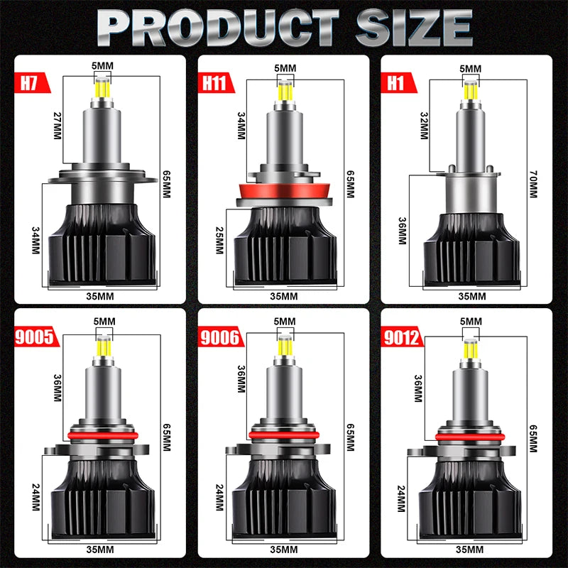 H7 LED CANBUS 360 for Projector Lens 5000000LM 4800W H11 H1 H8 H3 ED Headlight Bulb HB3 90