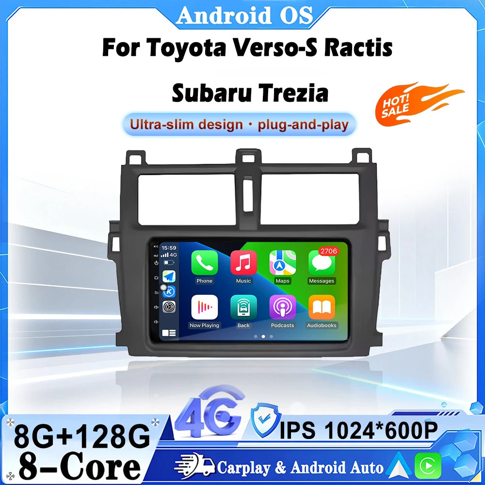 Android Auto Carplay For Toyota Verso-S Ractis Subaru Trezia Car Radio GPS Navigation Mult