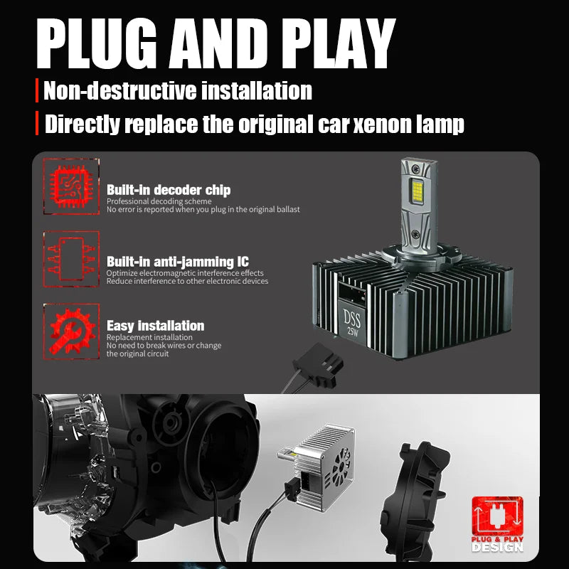D SERIES D5S LED Car Lights 12V Headlights 1:1 Xenon Lamp HID CANbus No Error 35W Auto Tur