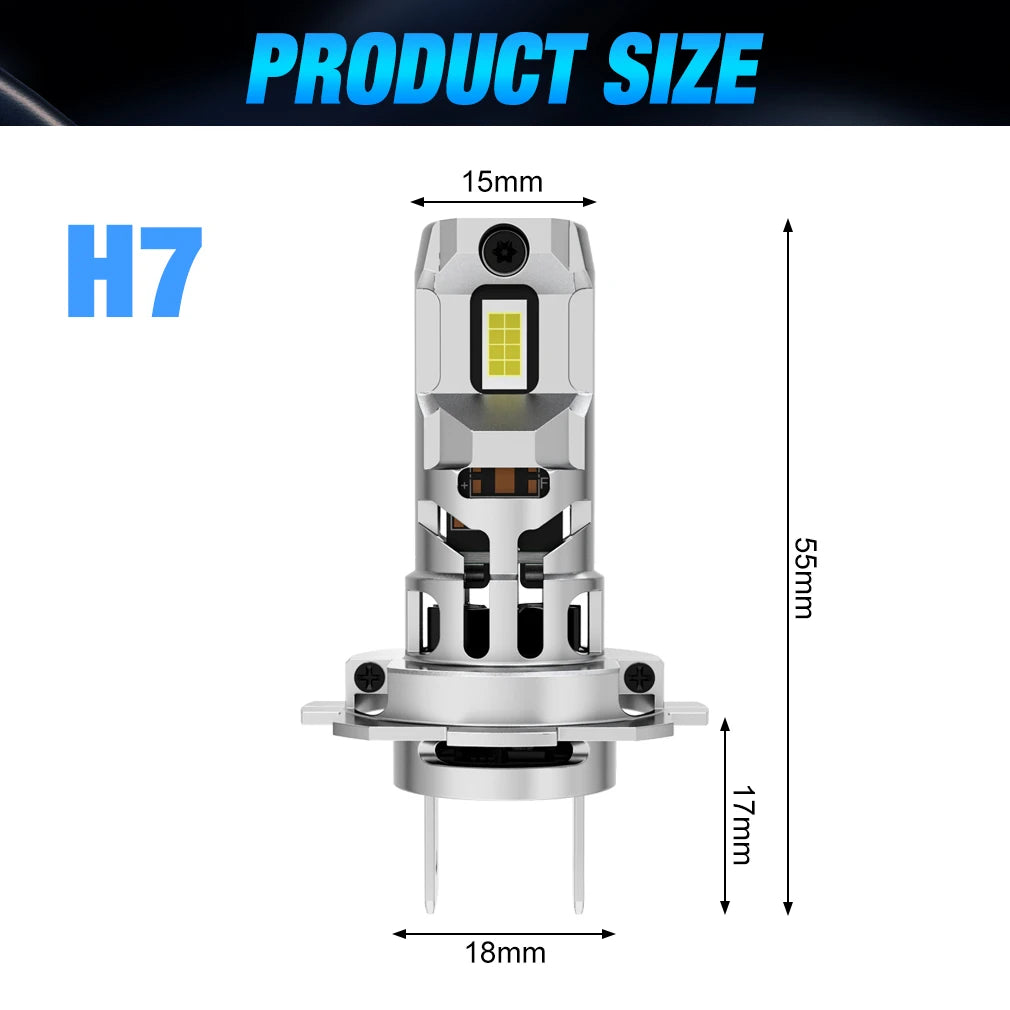 30000LM H7 LED Headlight 6000K White Light Fog Lamp Cooling Fan high power Canbus H7 Car L
