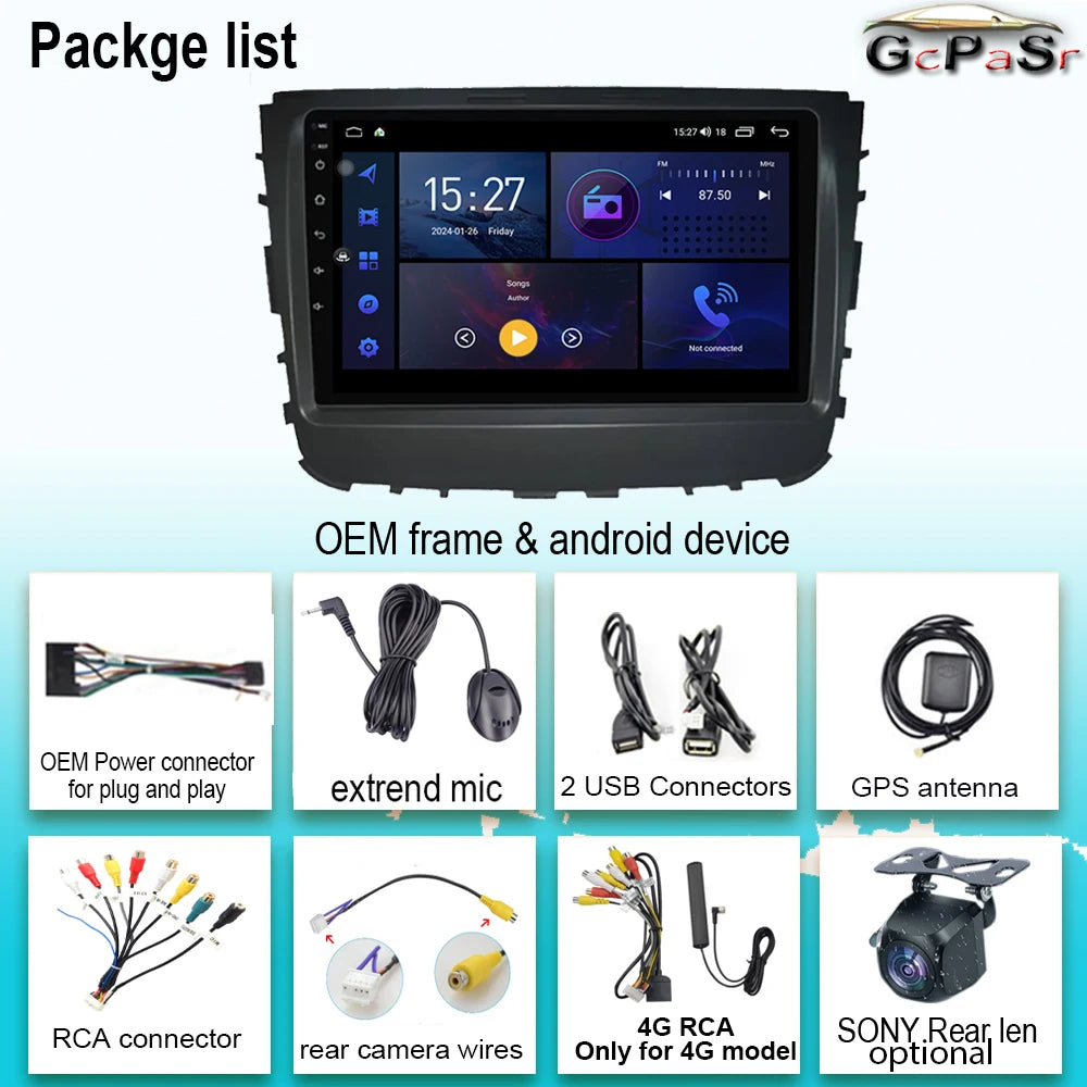 Car Radio For Ssangyong Rexton Musso 2018 - 2019 Android Auto Multimedia Player GPS Naviga