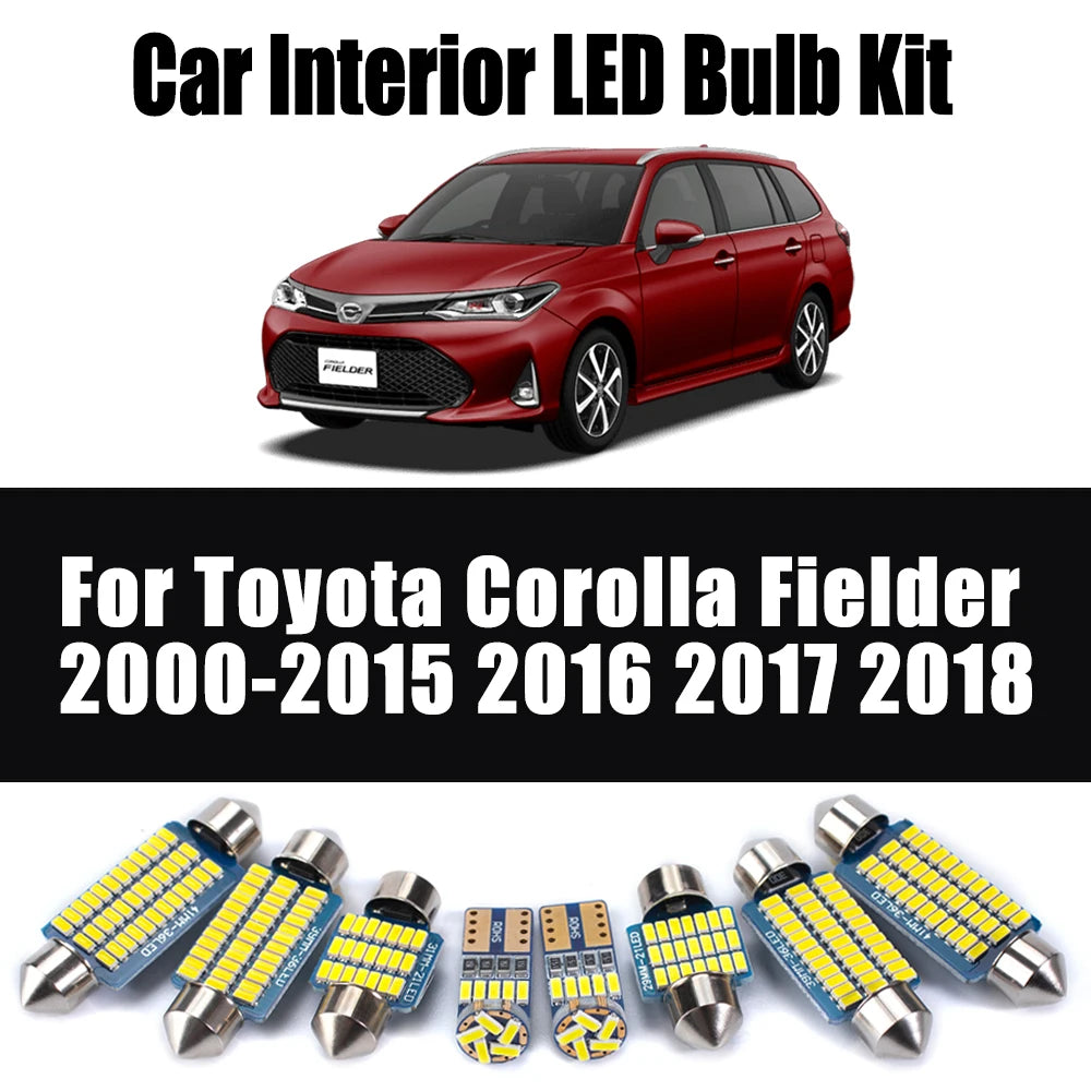 LED Interior Light Kit for Toyota Corolla Fielder 2000- 2015 - Canbus Dome Map Door Trunk Bulbs | AUTOKITSHOP