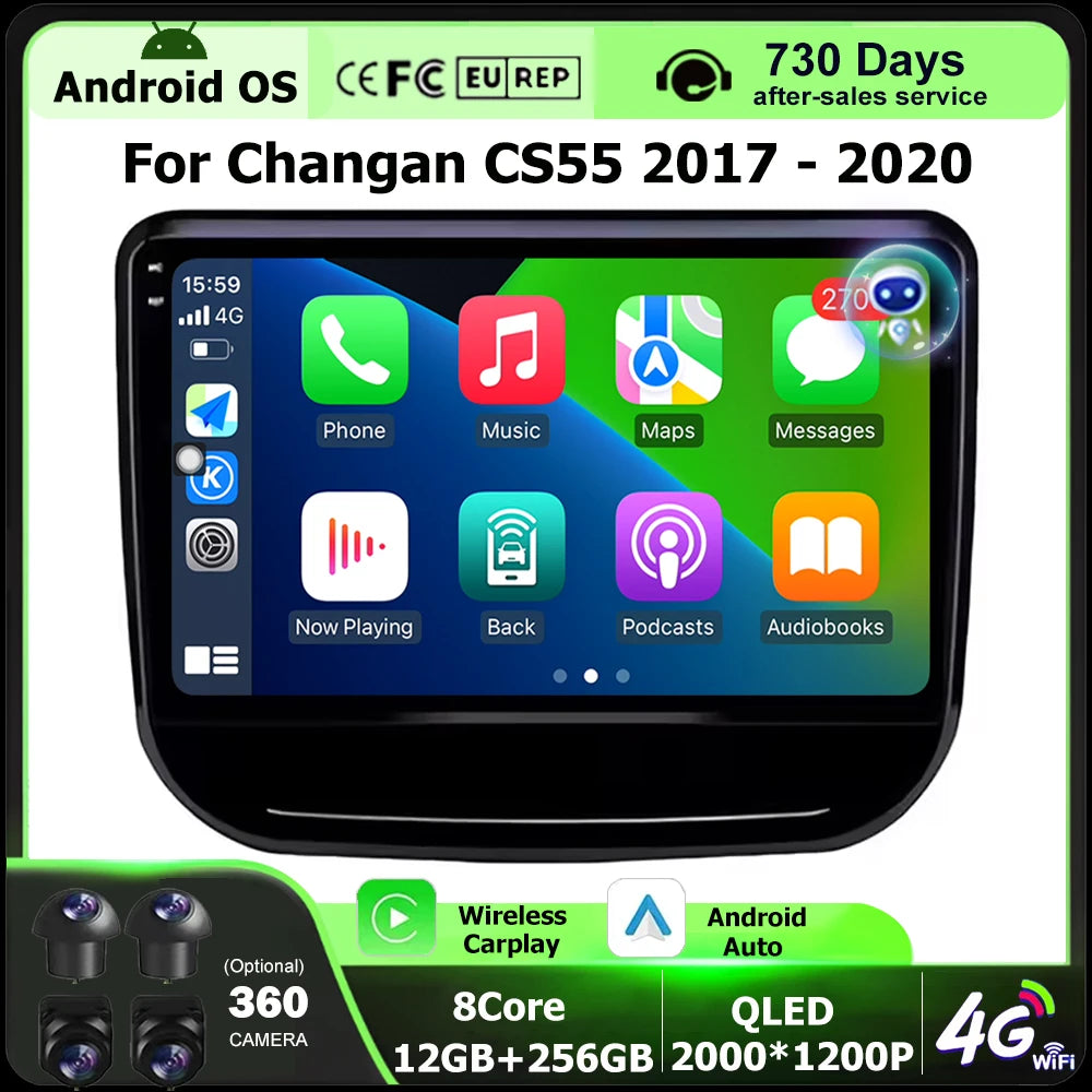 Android 16 Auto For Changan CS55 2017-2020 Car Radio Multimedia Video Player GPS Navigatio