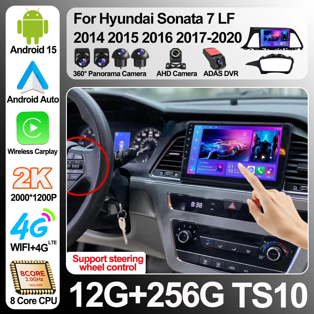 Android 16 For Hyundai Sonata 7 Lf 2014 2015 2016 2017-2020 Car Radio Stereo Head Unit Mul | AUTOKITSHOP
