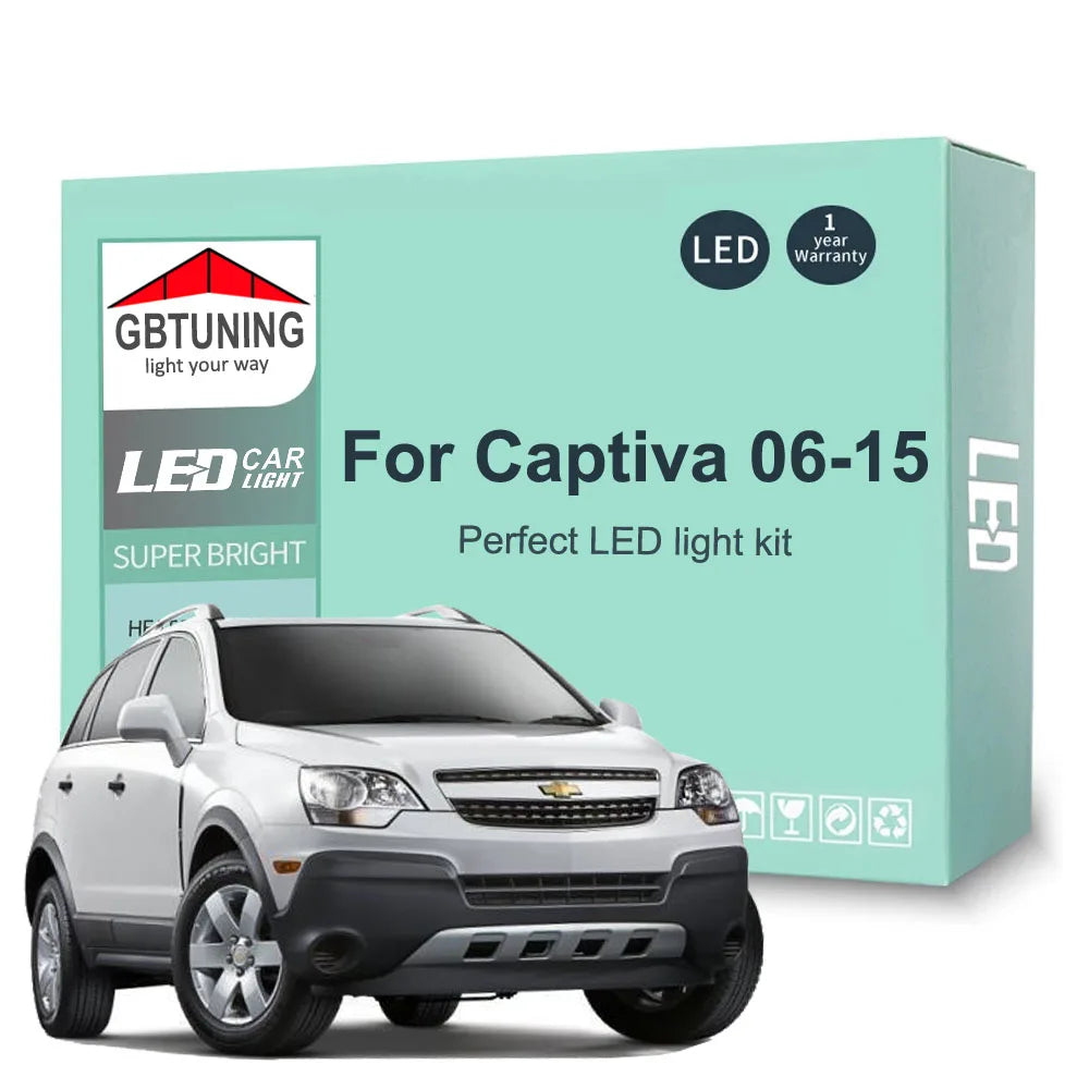 12-Piece LED Interior Light Kit for Chevrolet Chevy Captiva - Canbus Error-Free Bulbs | AUTOKITSHOP