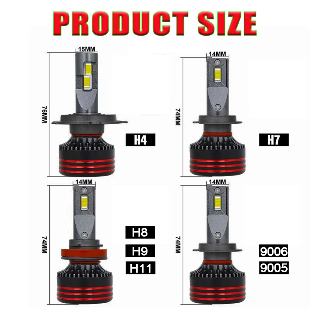 H7 H4 H11 Led Lights Super Bright Canbus Led 9003 HB2 9005 HB3 9006 HB4 Auto Headlight Amp