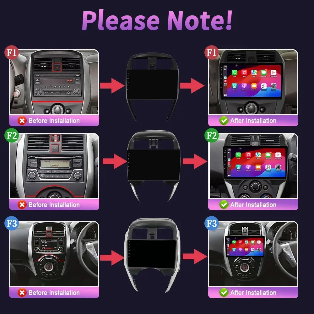 Android 14 Car Radio Stereo For Nissan Versa Sunny Almera Latio 2014-2020 Multimedia 4G Wi