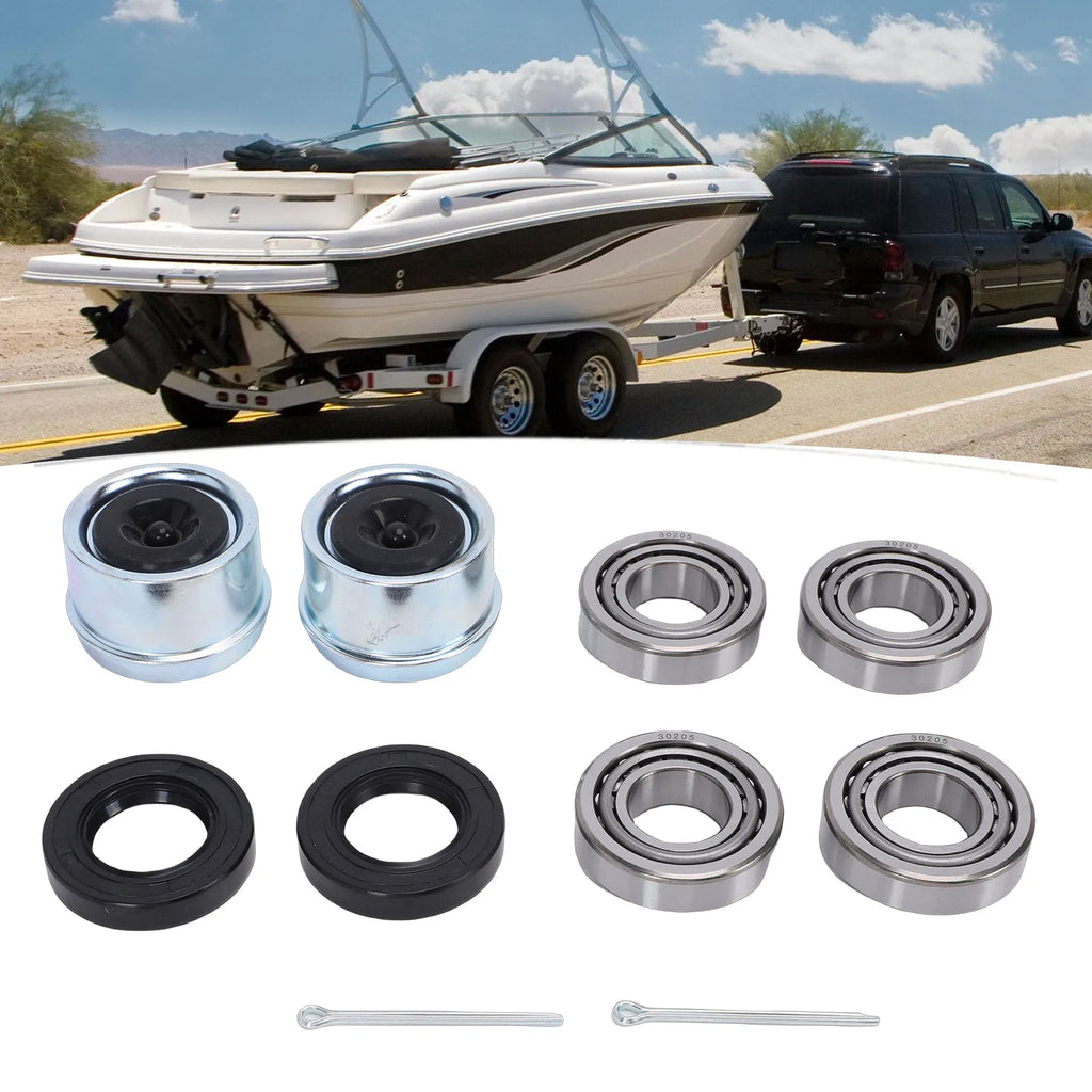 Trailer Wheel Hub Bearings Kit 30205 Bearings TC Seals Dust Covers and Split Pins Kit for Light  - Automotive LED Light