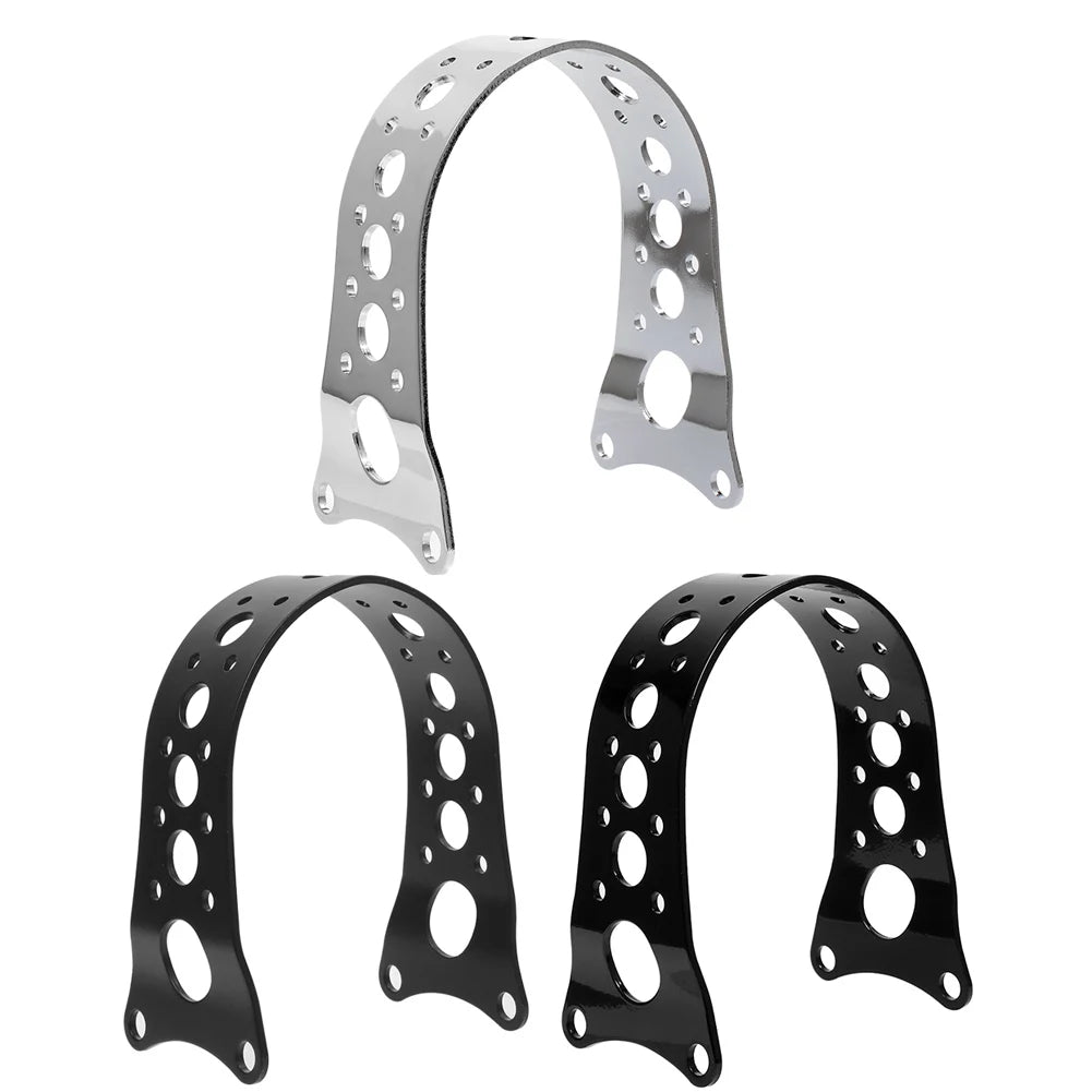 Motorcycle Chrome/Black Fender Tracker Fork Brace Narrow For Harley Sportster XL 883 1200 Dyna F - Automotive LED Light