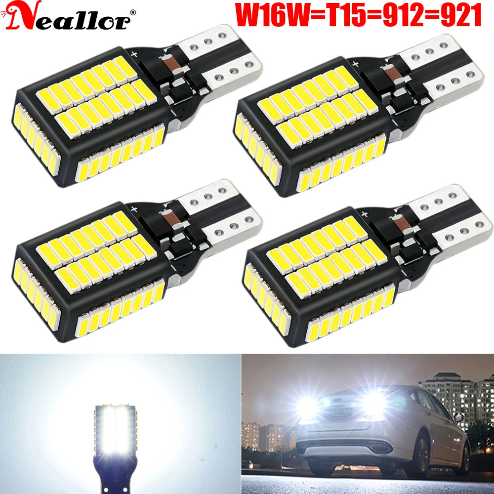 4x Canbus T15 W16W LED Base Socket Backup Light Bulbs High Power 4014 54-SMD 2000LM Error