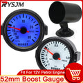 AD Universal 52mm Bar Blue Led Light Pressure Turbo Boost Gauge Meter With Sensor, Holder 12V Bo - Automotive LED Light
