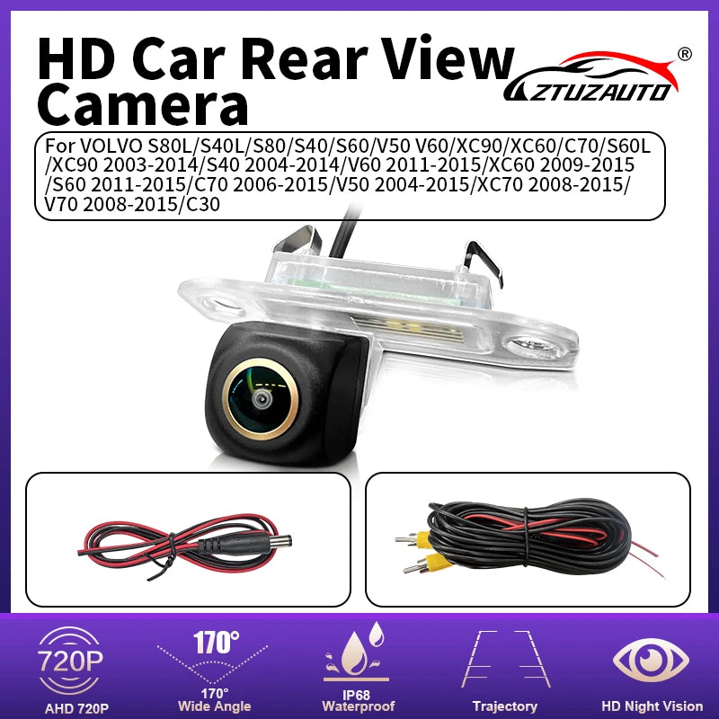 170 ° HD Reversing Rear View Camera For Volvo XC60 XC70 V50 V60 V70 S90 Parking Line Mirro