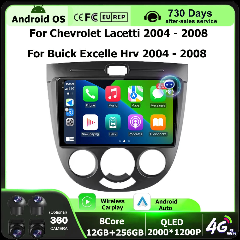 9'' Android 16 Auto For Chevrolet Lacetti For Buick Excelle Hrv 2004-2008 Car Radio Multim
