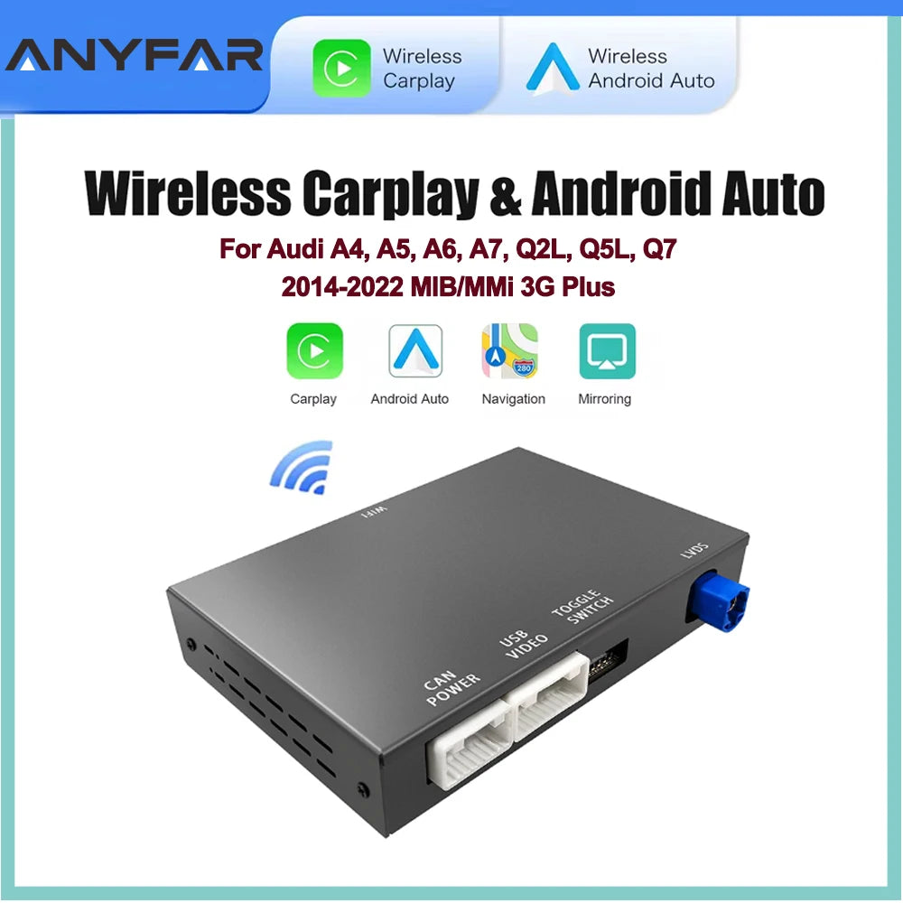 Wireless CarPlay Android Auto MMI Interface for Audi A4 A5 A6 A7 Q2L Q5L Q7 with AirPlay M