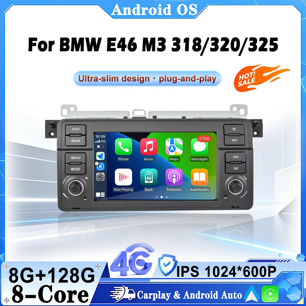 7" Android 16 for BMW E46 M3 318/320/325 Radio GPS Navigation Player BT Multimedia Player