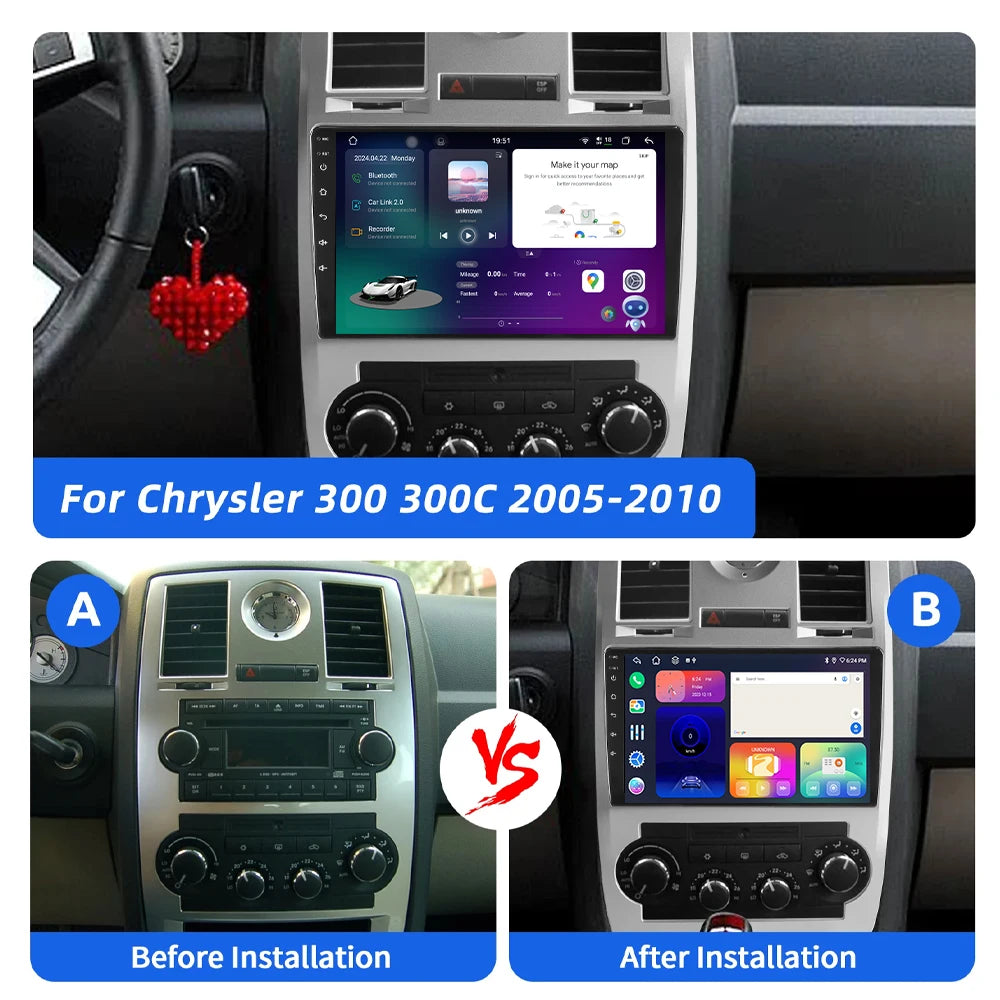 9 Inch QLED Touch For Chrysler 300C Aspen 2005-2007 Android 16 Car Radio Multimedia Video
