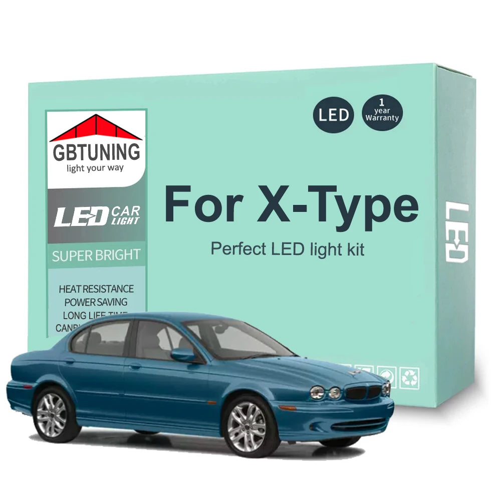 15-Piece LED Interior Light Kit for Jaguar X-Type X400 - Canbus Error-Free Bulbs | AUTOKITSHOP