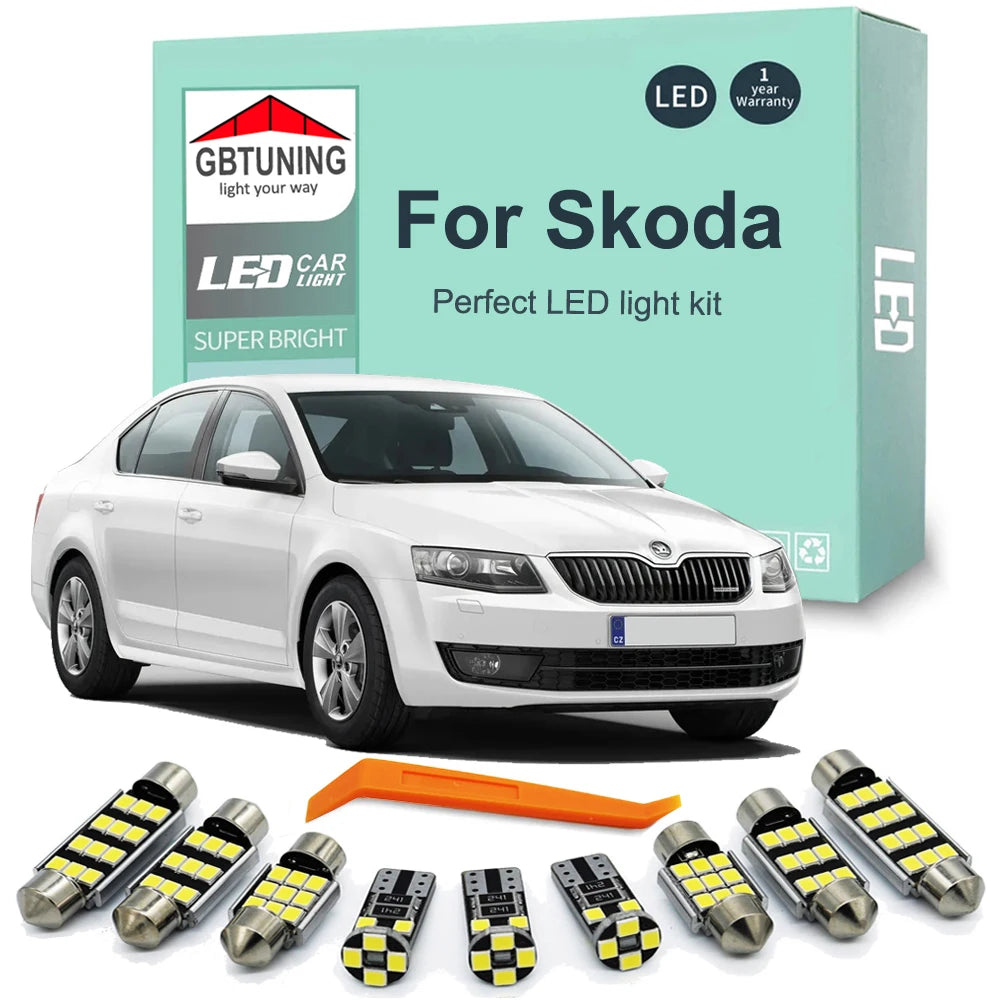 LED Interior Light Kit for Skoda Octavia Fabia Superb 1 2 3 A5 A7 Rapid Karoq Yeti Kodiaq - Canbus Error-Free Bulbs |...
