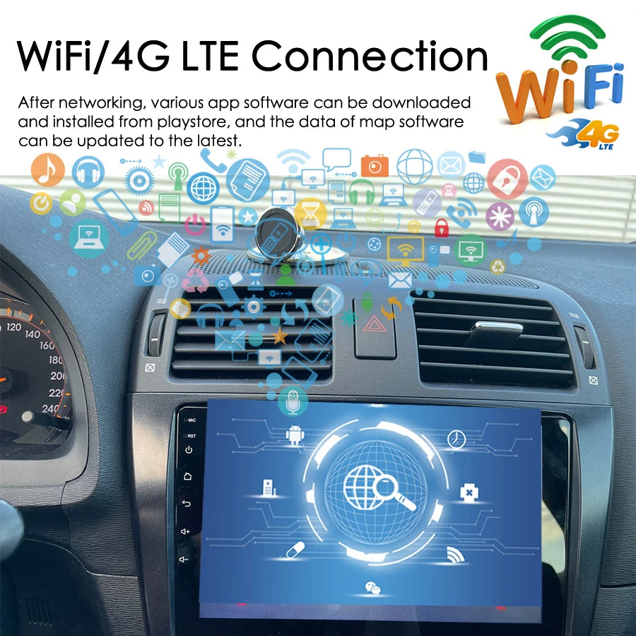 Big Screen AI Voice Android 14 Car Video Player Radio Upgrade for Toyota Avensis 2008 - 20