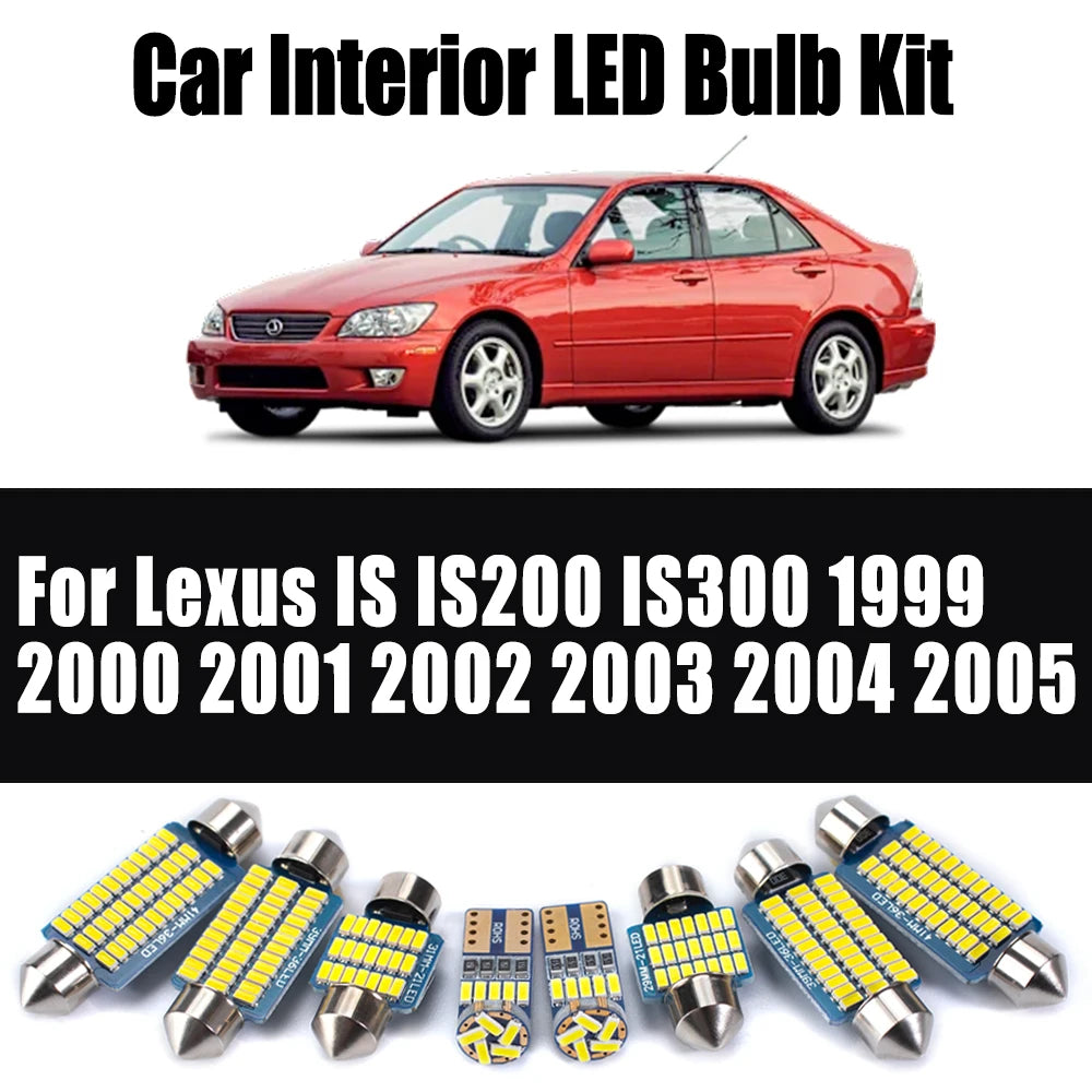 14-Piece LED Interior Light Kit for Lexus IS IS200 IS300 1999- 2004 - Canbus Dome Map Door Trunk Bulbs | AUTOKITSHOP