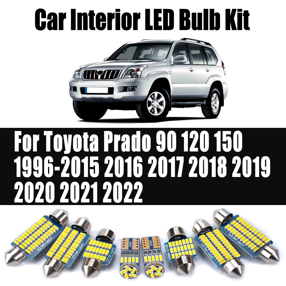 LED Interior Light Kit for Toyota Prado 90 120 150 1996-2015 - Canbus Dome Map Door Trunk Bulbs | AUTOKITSHOP