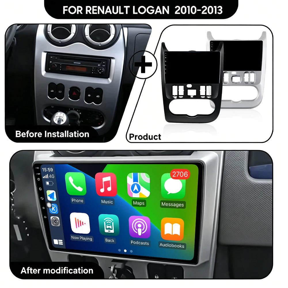 GPS Navi Android 16 Auto For Renault Logan 1 Sandero 2009-2015 Ultra-slim design WIFI Car