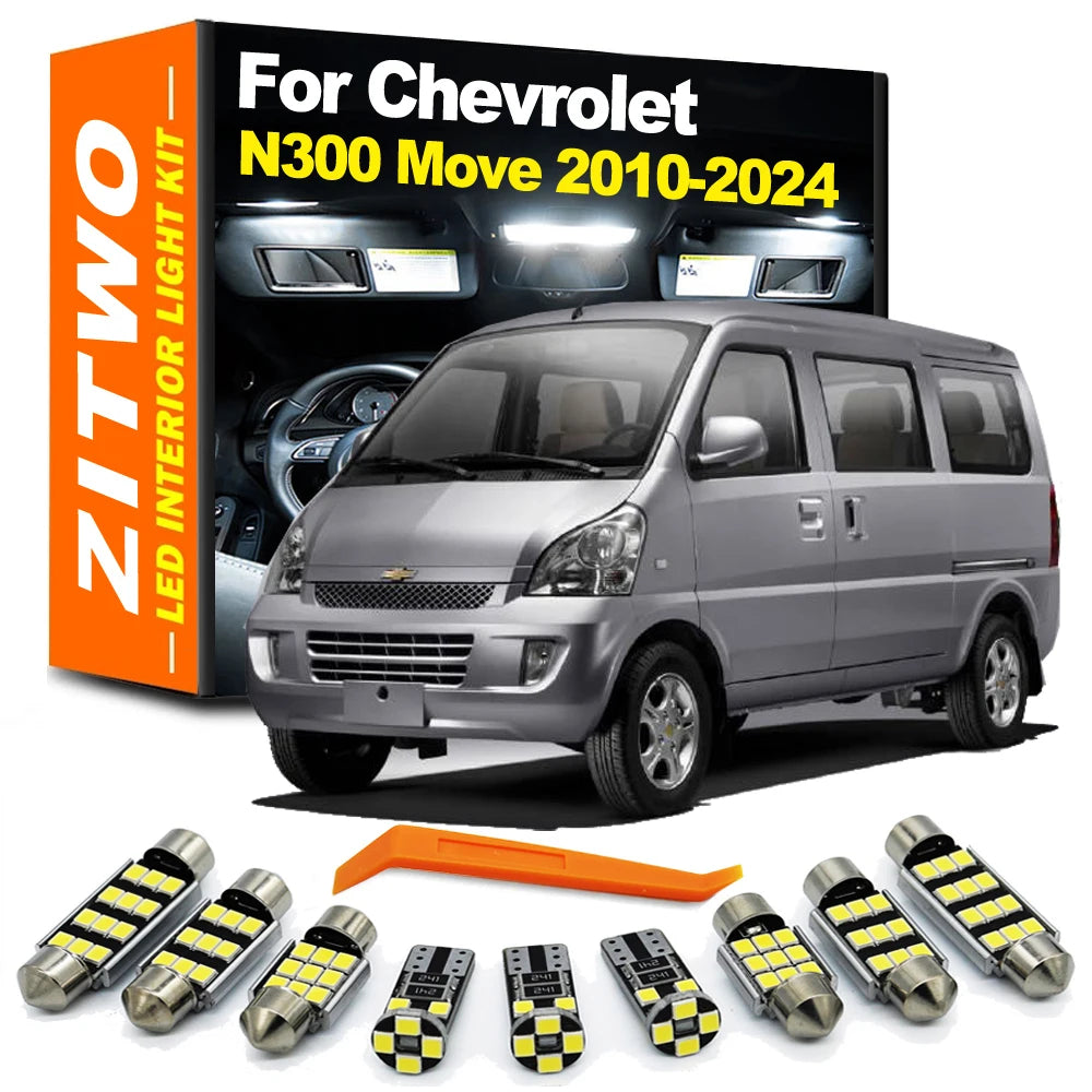 ZITWO 7Pcs Canbus Car LED Interior Light Bulb Kit For Chevrolet Chevy N300 Move 2010- 2019 2020 2021 2022 2023 2024 Accessories