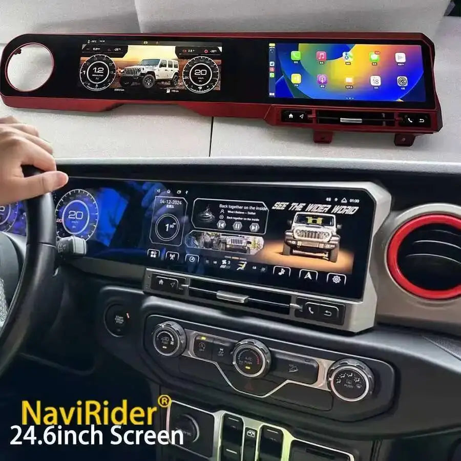 24.6inch Dual ScreenAndroid Car Radio For JEEP Wrangler JL 2018-2022 Gladiator Multimedia  | AUTOKITSHOP
