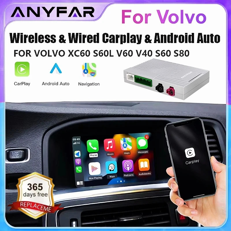 For Volvo XC60 XC70 S60 S80 V60 V70 V40 Wireless Carplay Android Auto Modulo AI Box Decode | AUTOKITSHOP
