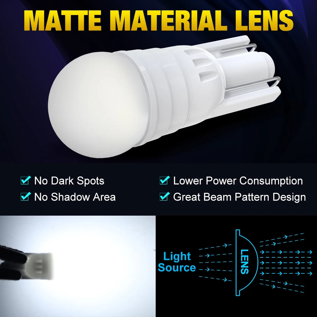T10 W5W WY5W 168 194 192 2835 LED Car Wedge Bulbs Parking Lights Auto Signal Lamp Bulb Whi