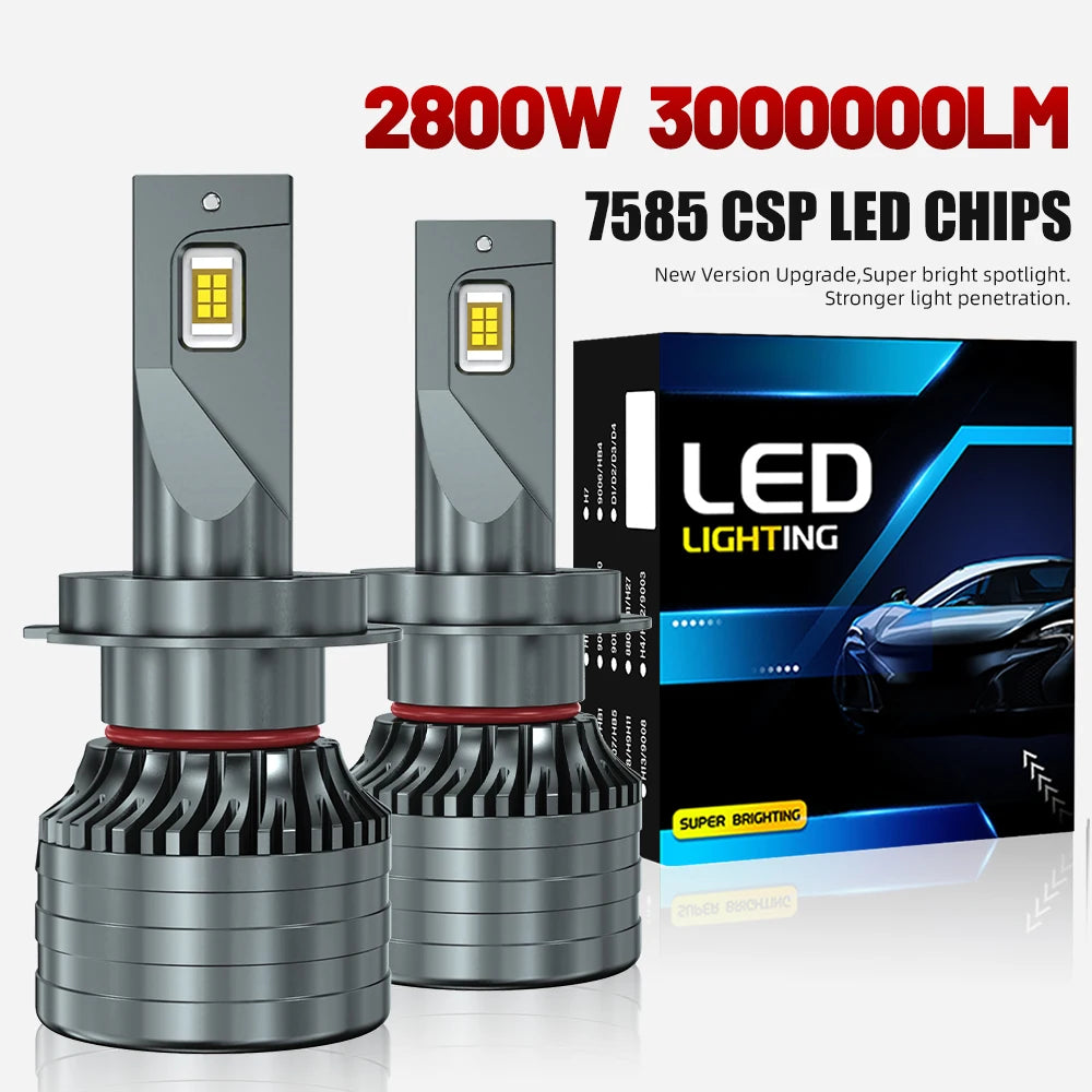 H7 LED 3000000LM Headlights Canbus 6000K H1 H4 H11 9012 HIR2 H8 H9 9005 9006 HB3 HB4 High