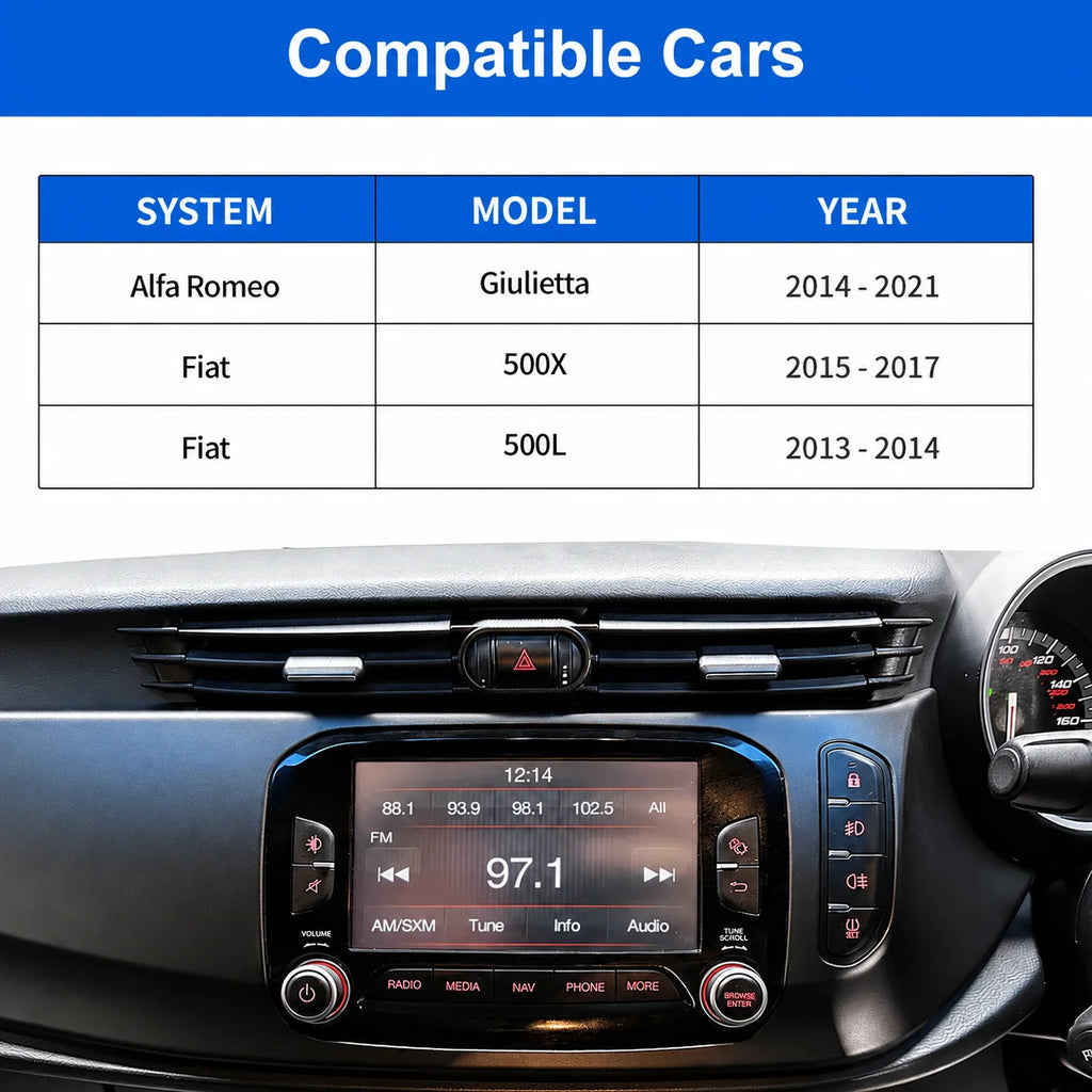 Wireless Apple CarPlay Android Auto Interface For Alfa Romeo Giulietta 2014-2021 Fiat 500X