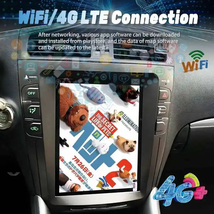 CarPlay 10.4'' Android 15 Vertical Screen 128GB Multimedia Video Player For Lexus IS250 Is