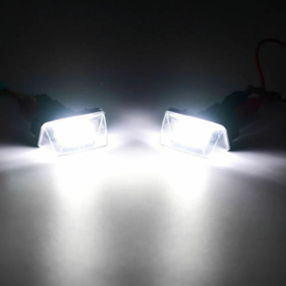 BEVINSEE 2pcs LED Licence Number Plate Lights For Citroen C5 01-08 C4 Grand Picasso 2006-2