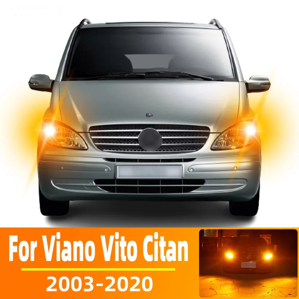 2-Piece LED Interior Light Kit for Mercedes Benz Viano Vito W639 Citan W415 Accessories 2003-2020 - Canbus Dome Map D...