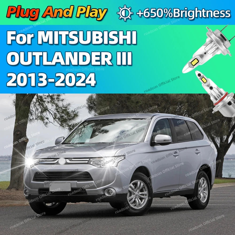 2/4Pcs LED Car Headlight Auto Lamp 6000K Light Bulbs For MITSUBISHI OUTLANDER III 2013-202