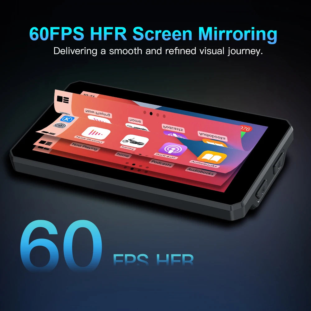 Portable 6 inch Motorcycle GPS Navigation Wireless Carplay Android Auto IP68 Waterproof DV