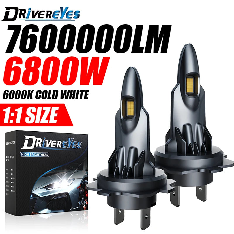 6800W H7 LED Headlight 4000000LM Car Light H4 H11 H8 H9 HB3 9005 HB4 9006 16PCS 8054 CSP 6
