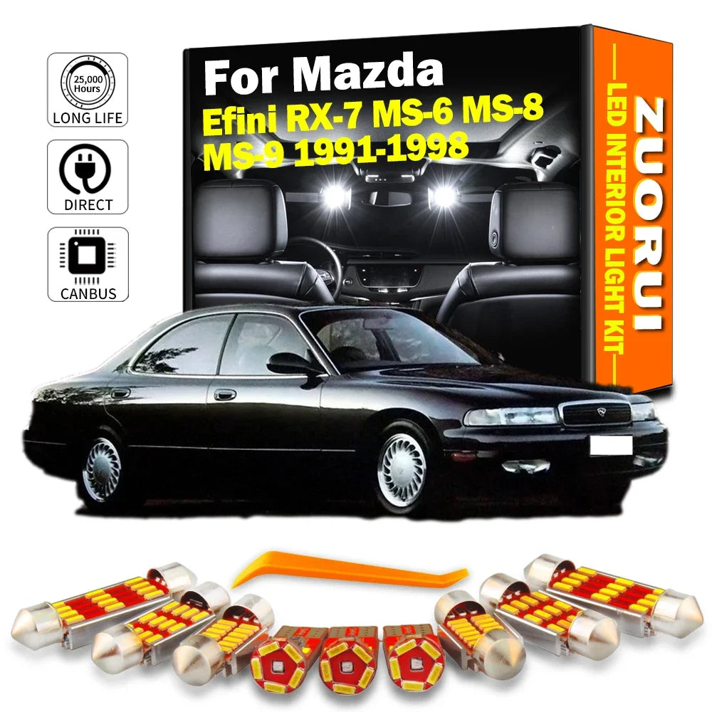 LED Interior Light Kit for Mazda Efini RX-7 MS-6 MS-8 MS-9 1991-1994 - Canbus Dome Map Door Trunk Bulbs | AUTOKITSHOP