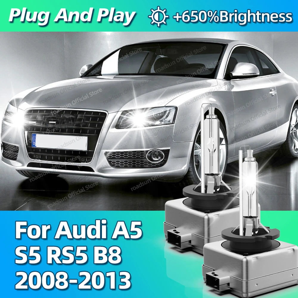 Xenon HID Car Headlight 6000K Light D3S 10000LM Bright Lamp Bulb For Audi A5 S5 RS5 B8 200