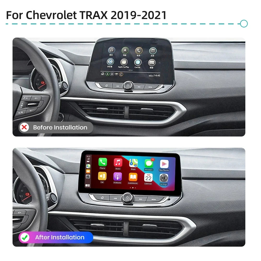 12.3" Car Radio GPS Android 14 Wireless Carplay for Chevrolet Tracker Trax 2018-2024 8GB RAM 128GB ROM WiFi Bluetooth Mu